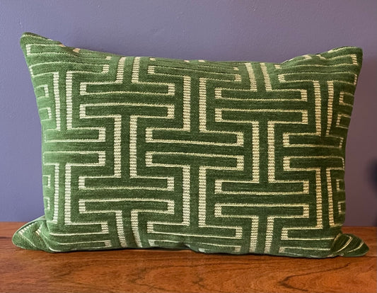 Decorative Pillow: Olive Green Pattern