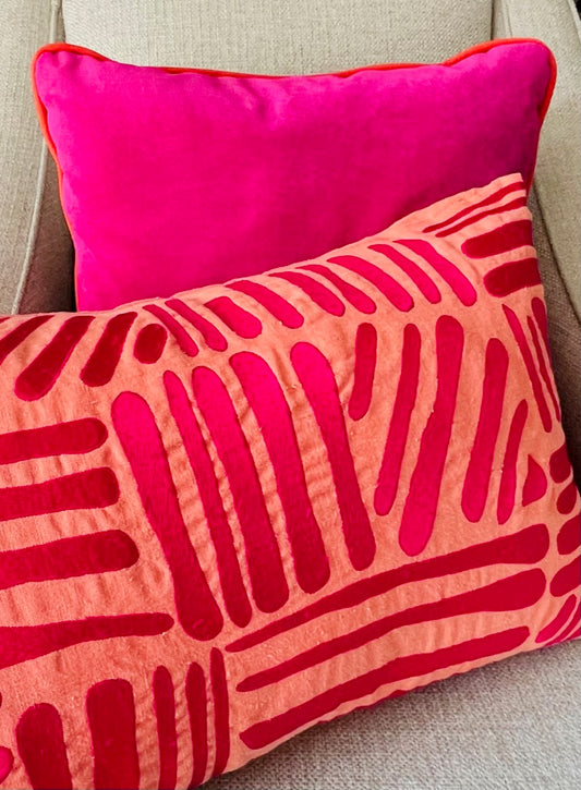 Decorative Pillow: Pink & Orange