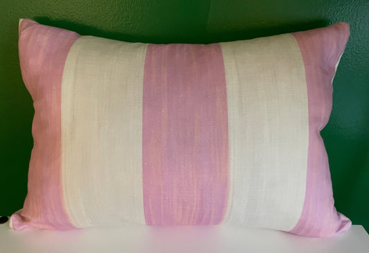 Decorative Pillow: PInk & White Stripes